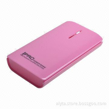 5,000mAh Mobile Power Bank with Lithium Polymer Battery, Made of ABS Material